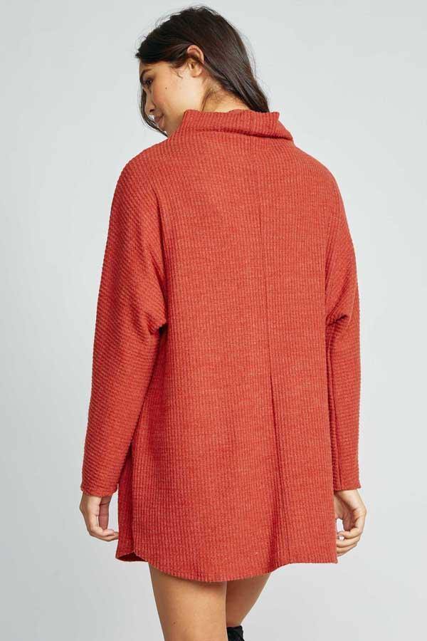 RUST ORANGE KNIT TOP - CLASSY NERDY CHIC