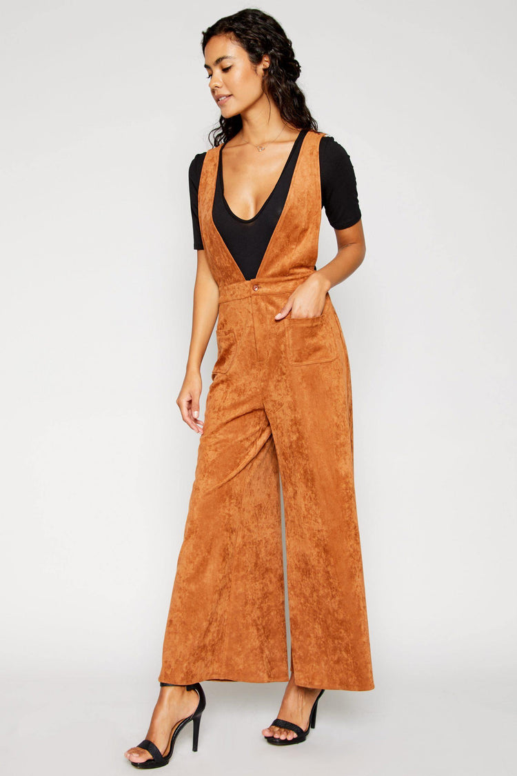 VEGAN SUEDE JUMPSUIT - CLASSY NERDY CHIC