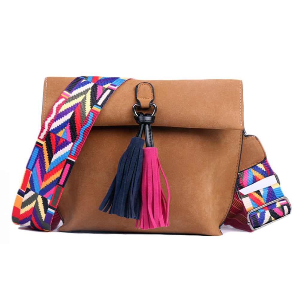 Tan Tassel Crossbody Bag