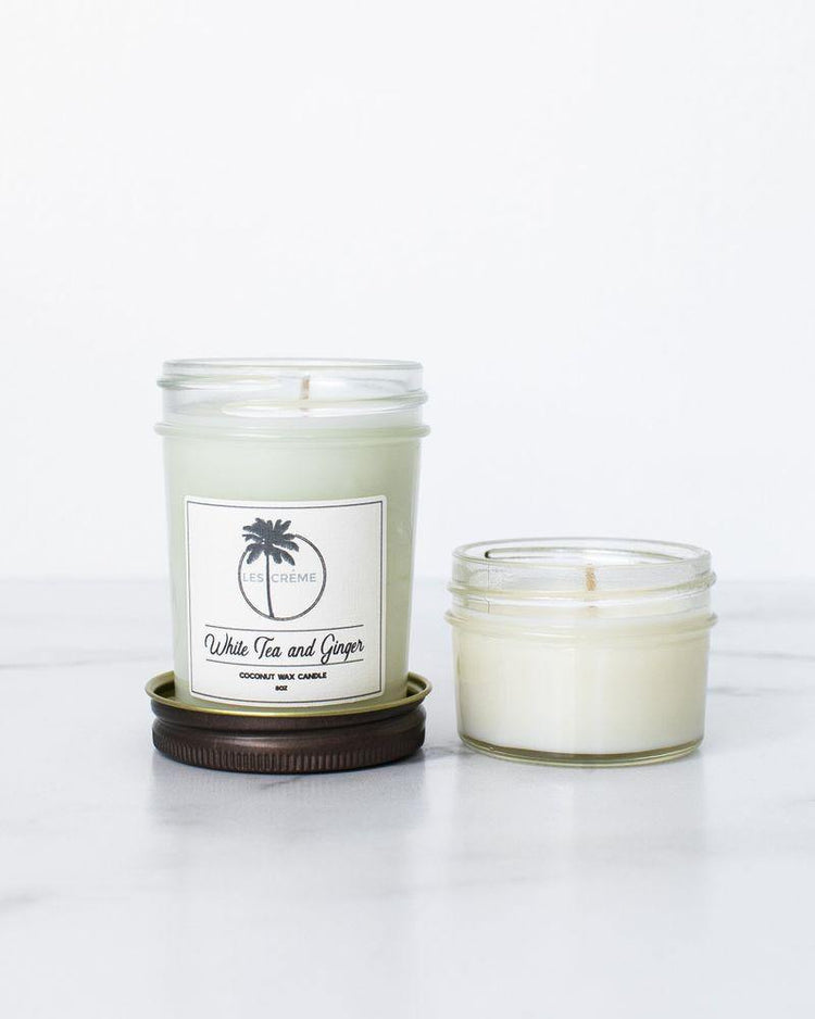 White Tea + Ginger Scent Coconut Wax Candle - CLASSY NERDY CHIC