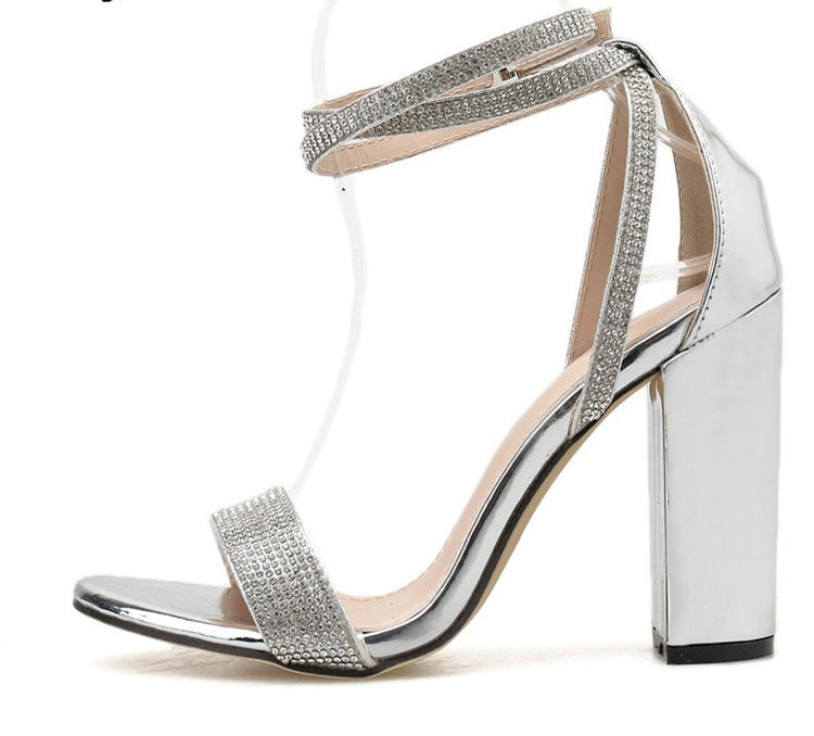Silver Rhinestone Heels