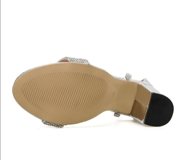 Silver Rhinestone Heels