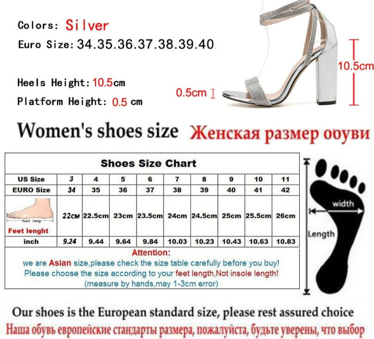 Silver Rhinestone Heels