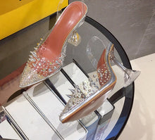Transparent Crystal Rivet Pumps